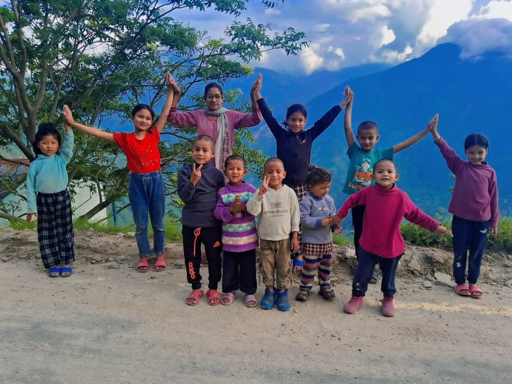 Our children doing enjoying